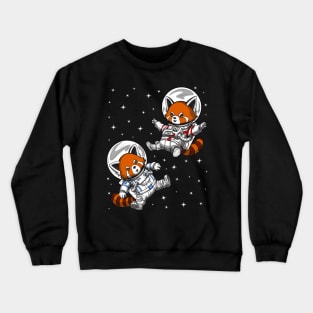 Red Panda Bear Space Astronaut Crewneck Sweatshirt